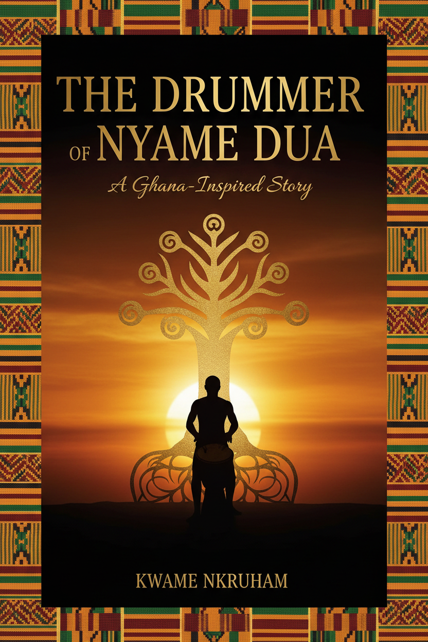 E-book cover for The Drummer of Nyame Dua